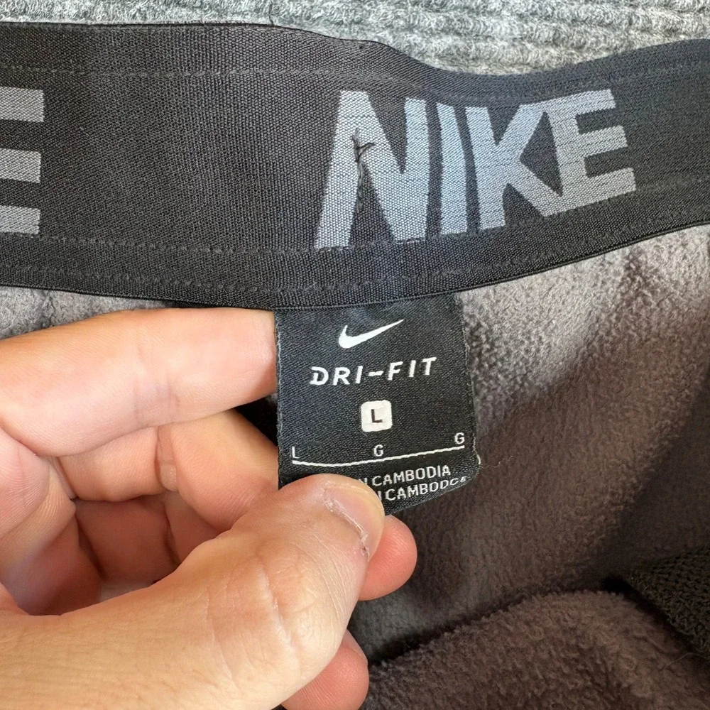Nike Dri-FIT Mens Gray Fleece Jogger Sweatpants Large 3595